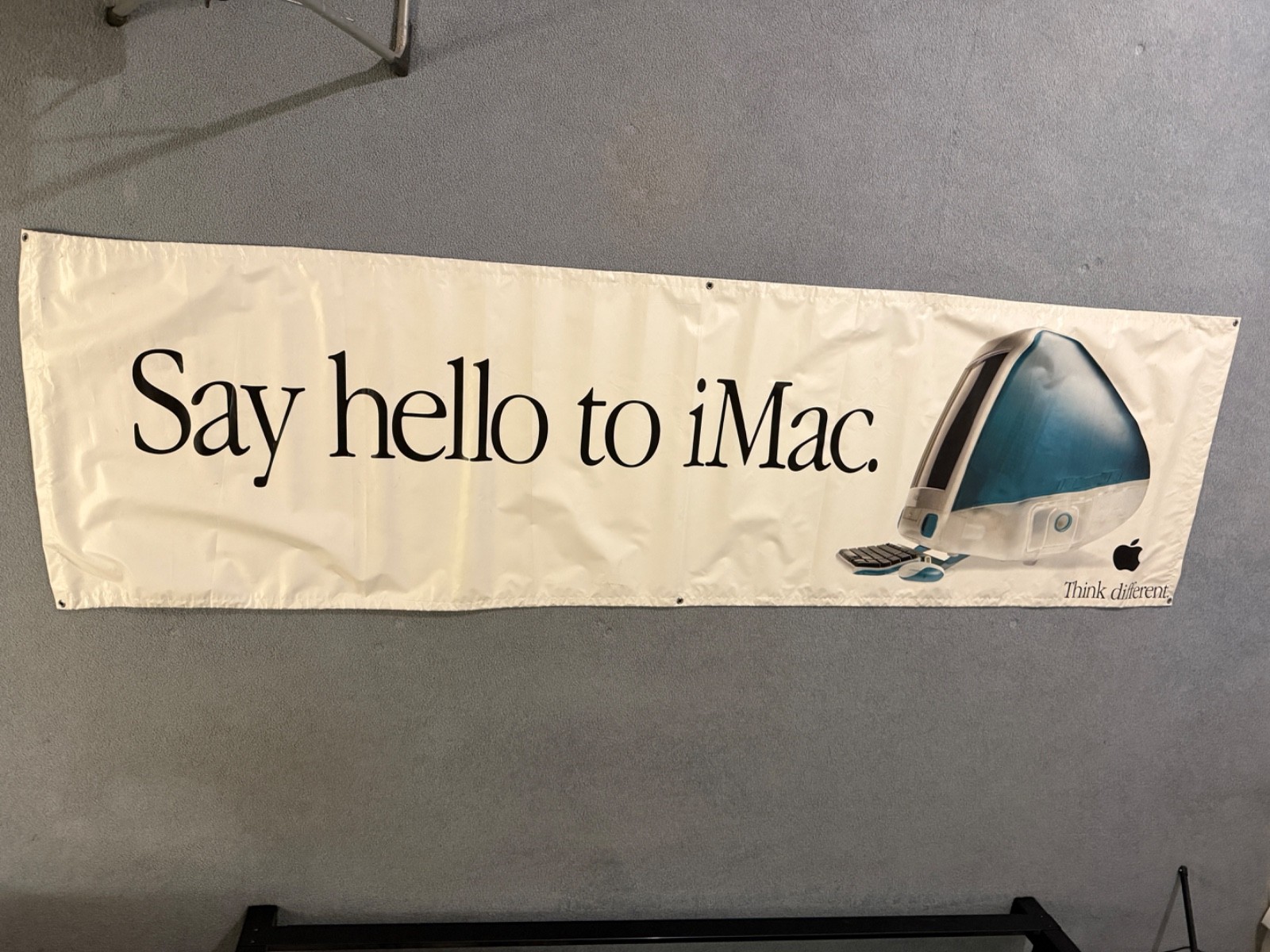 RARE Vintage Apple iMac G3 1998 "Say Hello to iMac" Huge Vinyl Banner 34x118 RARE Vintage Apple iMac G3 1998 "Say Hello to iMac" Huge Vinyl Banner 34x118