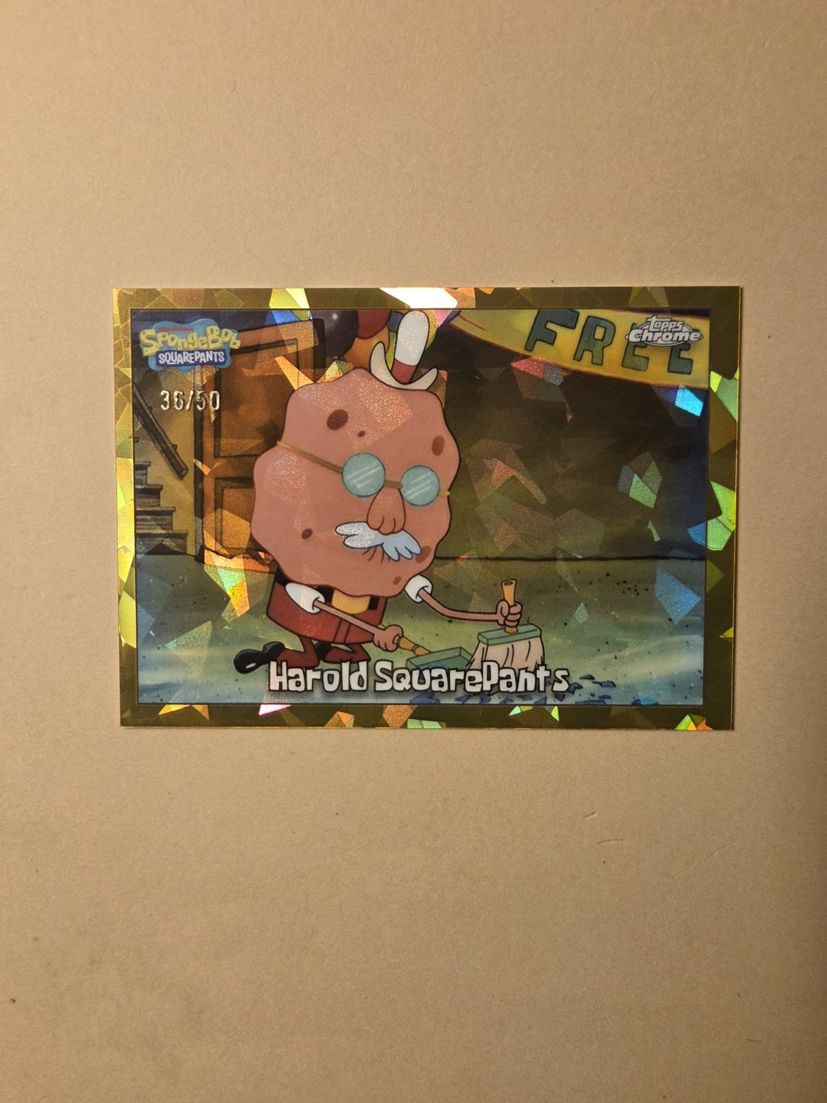 2025 Topps Chrome SpongeBob SquarePants Sapphire Harold SquarePants Gold /50 #16 2025 Topps Chrome SpongeBob SquarePants Sapphire Harold SquarePants Gold /50 #16