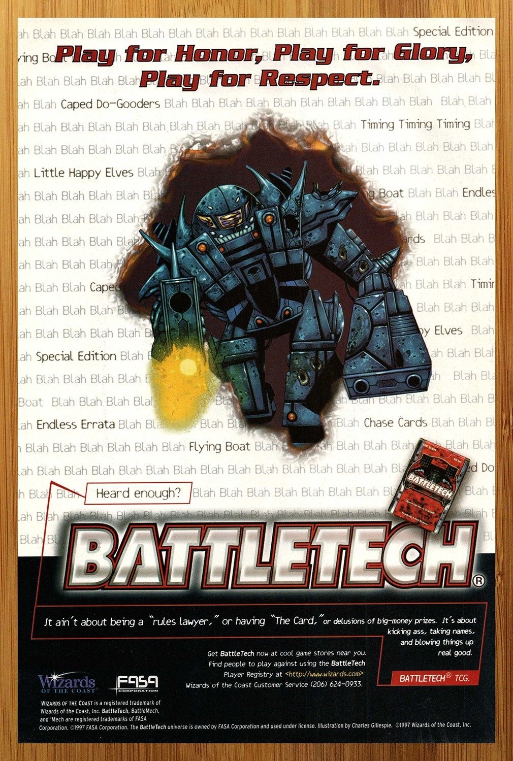 1997 BattleTech Card Game Vintage Print Ad/Poster Official CCG TCG Promo Pop Art 1997 BattleTech Card Game Vintage Print Ad/Poster Official CCG TCG Promo Pop Art