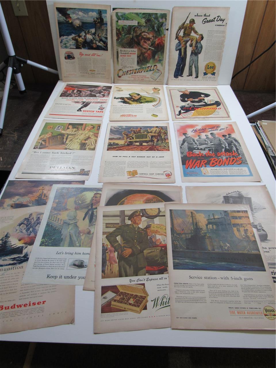 ORIGINAL VINTAGE ANTIQUE ~ 1940s WWII MIXED OTHER WAR ~ MAGAZINE PRINT ADs LOT ORIGINAL VINTAGE ANTIQUE ~ 1940s WWII MIXED OTHER WAR ~ MAGAZINE PRINT ADs LOT
