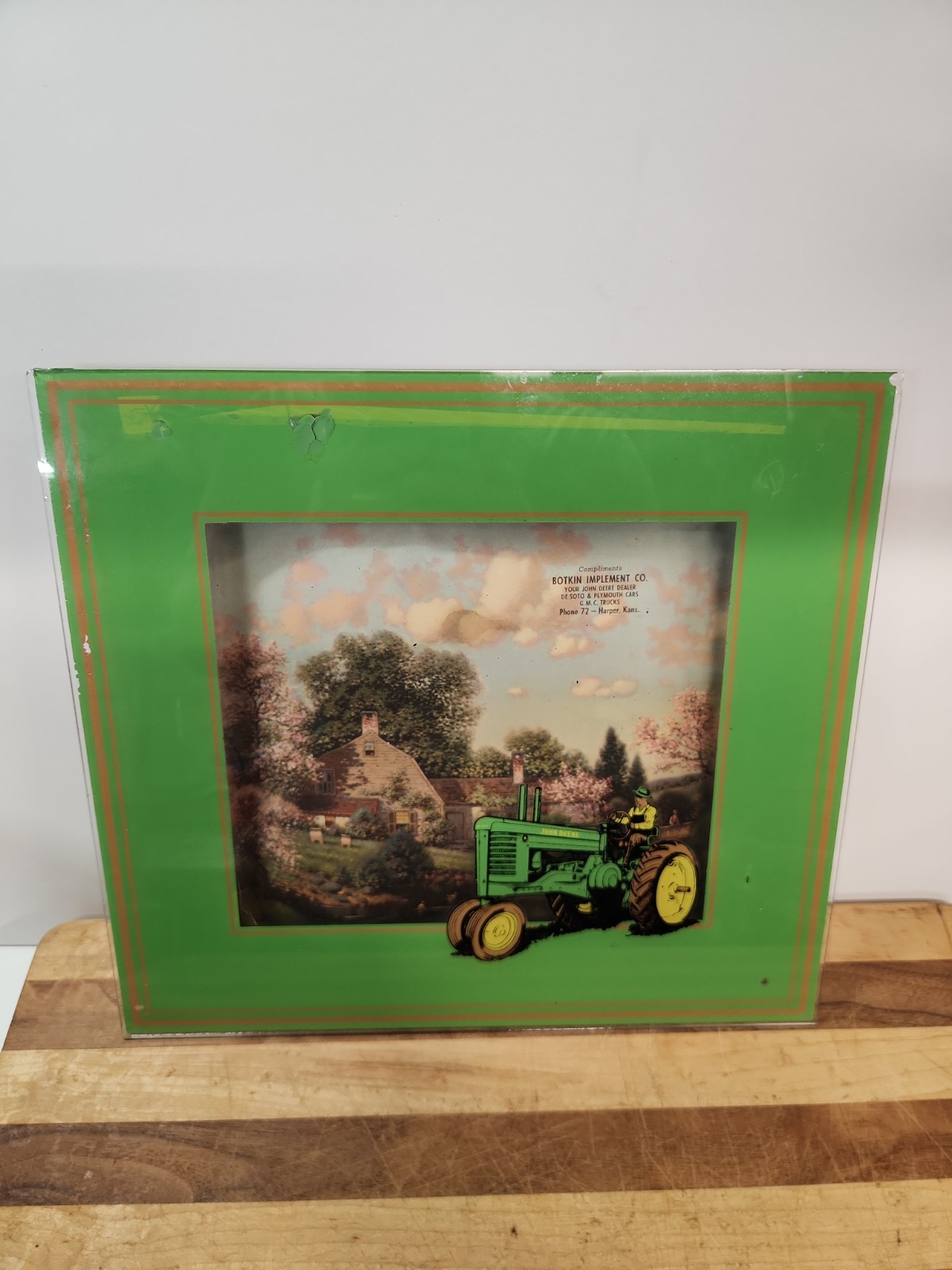 Vintage John Deere model A Tractor SHADOW BOX Original 1940's Harper Kansas Vintage John Deere model A Tractor SHADOW BOX Original 1940's Harper Kansas