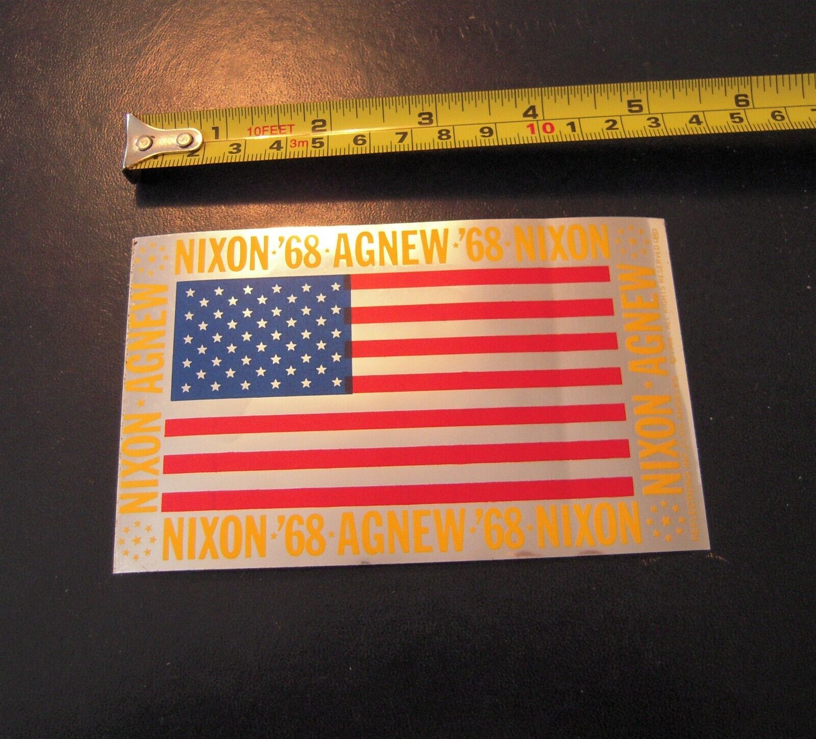NIXON-AGNEW '68 Republican National Convention 1968 Bumper Sticker NEW