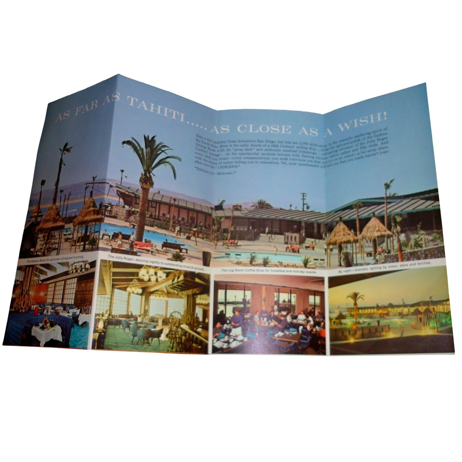 Vintage Del Webb's OceanHouse San Diego Brochure Mission Bay Tiki Nautical 1960s