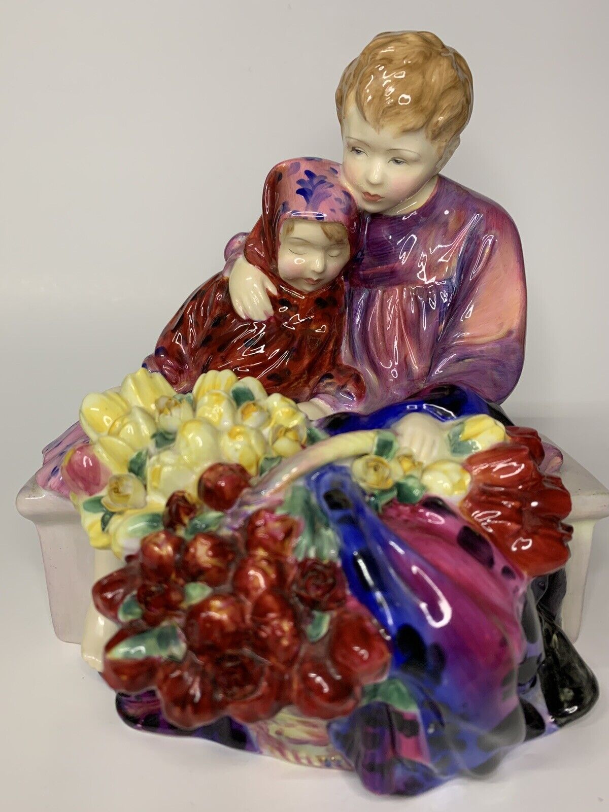 Royal Doulton The Flower Sellers Children Early Figurine 1929-1930 Signed