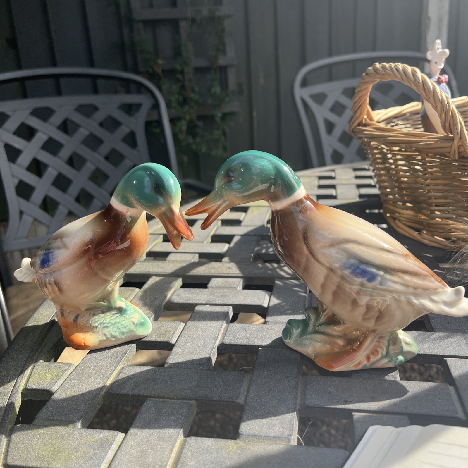 Vintage Royal Copley Mallard Duck Pair Ceramic Bird Figurines Vintage Royal Copley Mallard Duck Pair Ceramic Bird Figurines