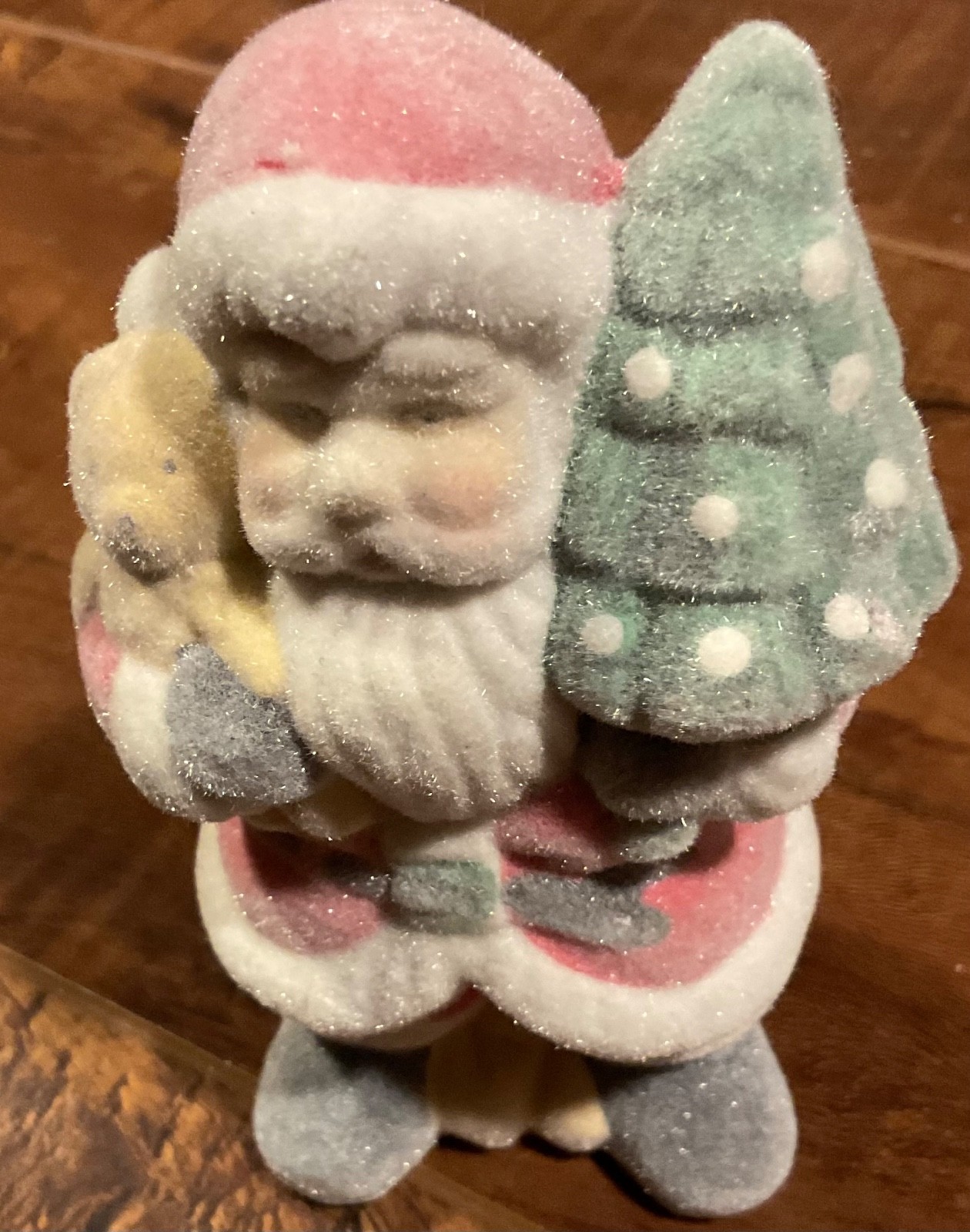 Vintage Flocked 4" Santa Claus Figure Pre-Owned Vintage Flocked 4" Santa Claus Figure Pre-Owned