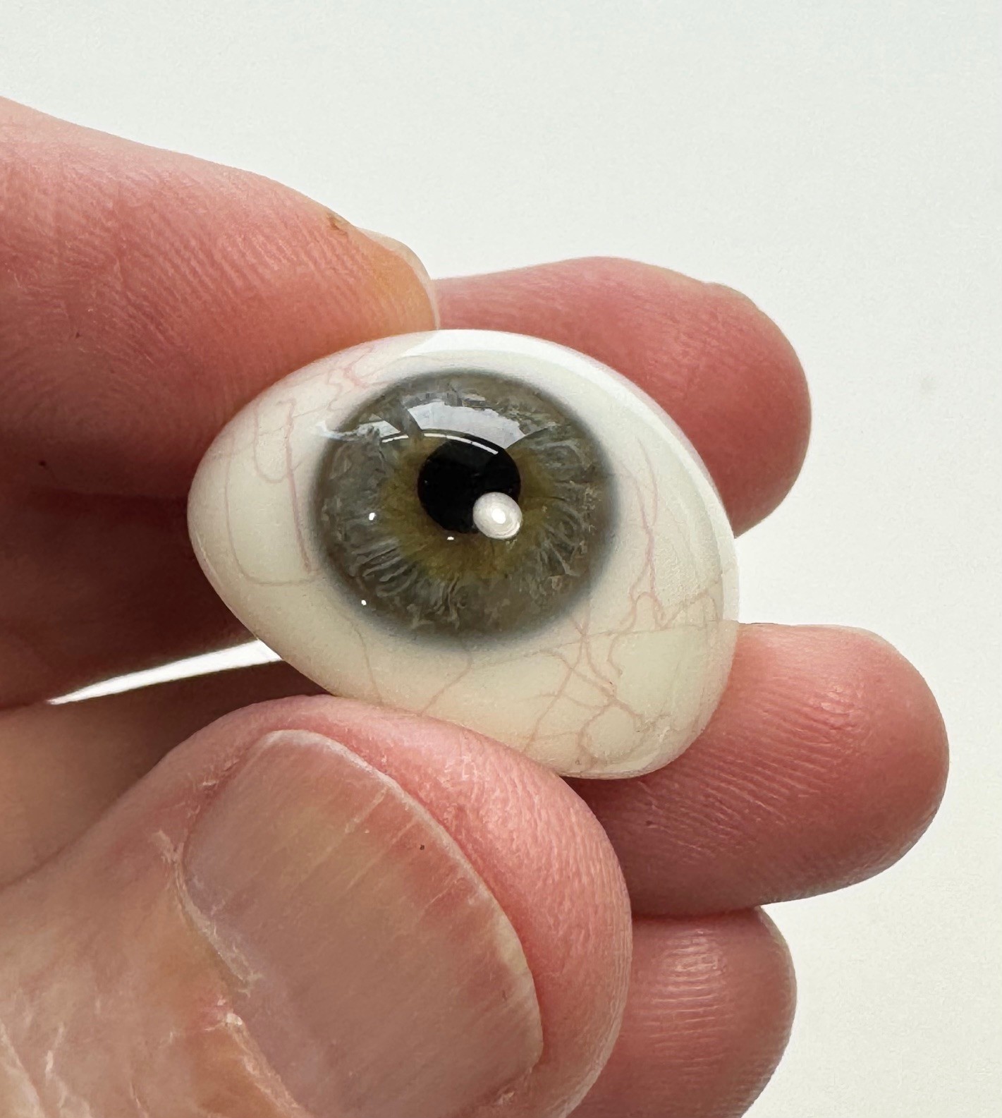 Antique German hand-blown human prosthetic glass eye. E1 Antique German hand-blown human prosthetic glass eye. E1
