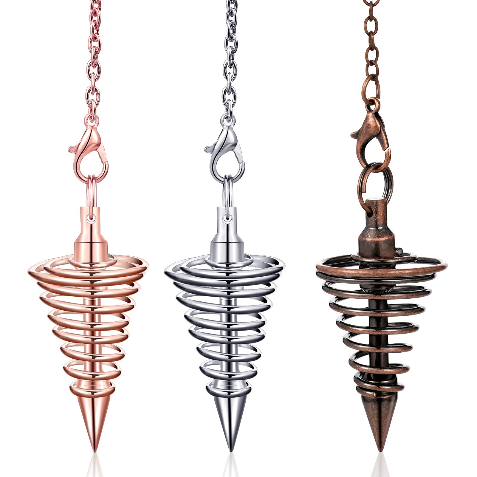 3 Pieces Copper Metal Dowsing Pendulum Divination Dower Reiki Healing Pendulum C 3 Pieces Copper Metal Dowsing Pendulum Divination Dower Reiki Healing Pendulum C
