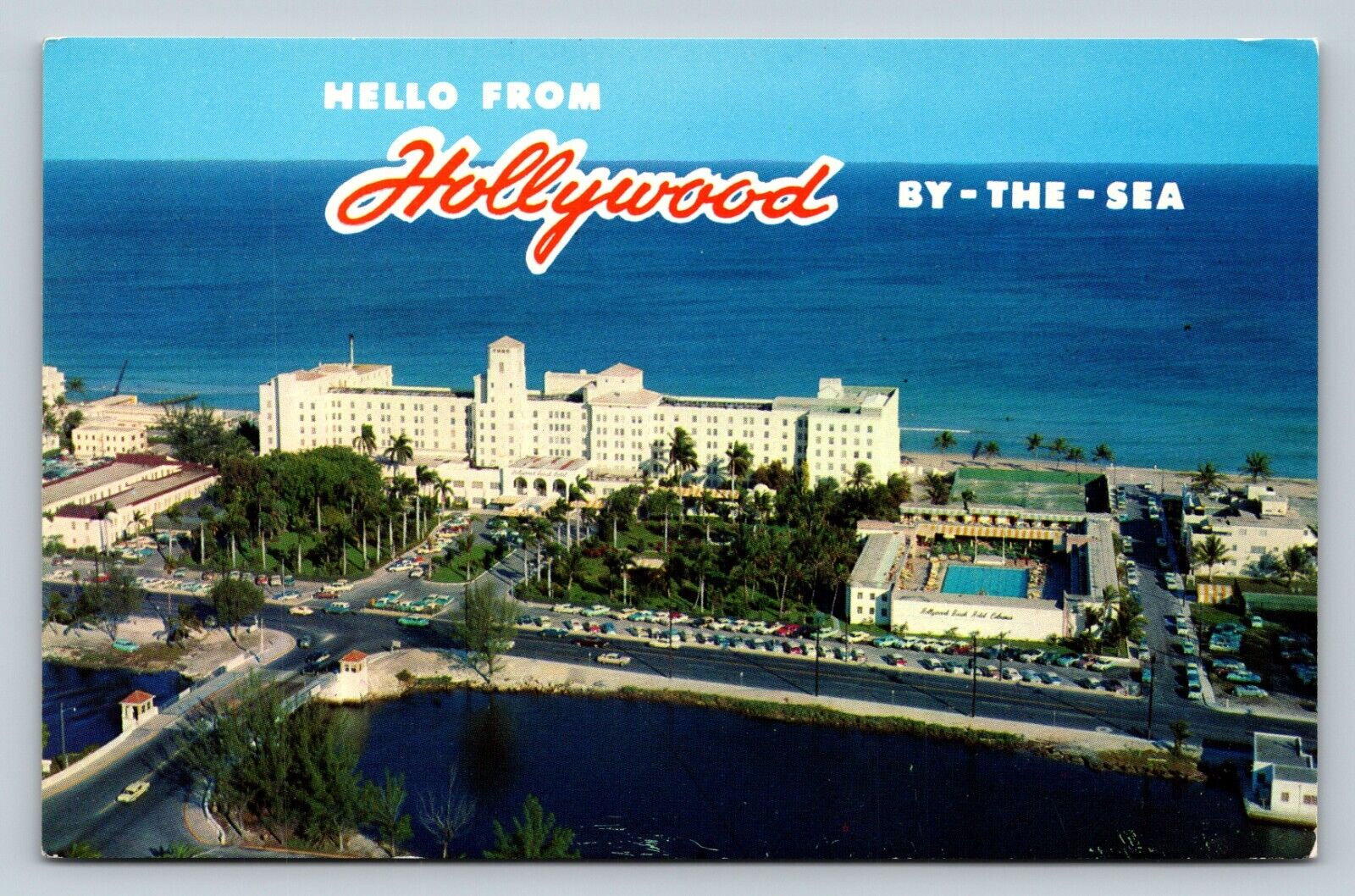 Aerial View Of Hollywood Beach Hotel In Florida Vintage Postcard 0849