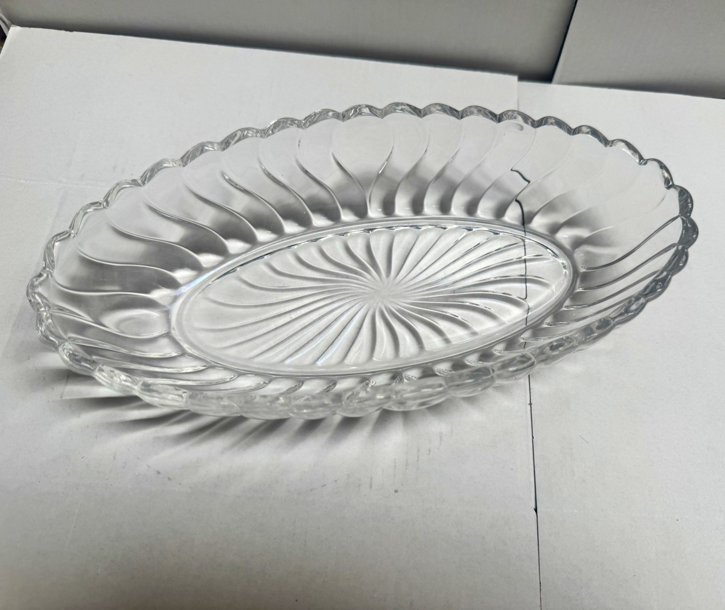 Fostoria Colony Swirl Pattern Oval Relish Dish Fostoria Colony Swirl Pattern Oval Relish Dish
