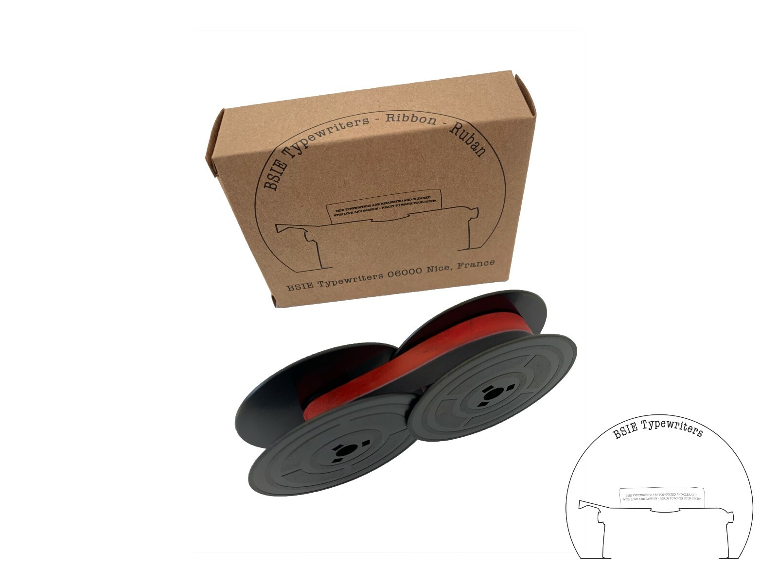 Olivetti Typewriter Ribbon - Black & red - BSIE Typewriters France Olivetti Typewriter Ribbon - Black & red - BSIE Typewriters France