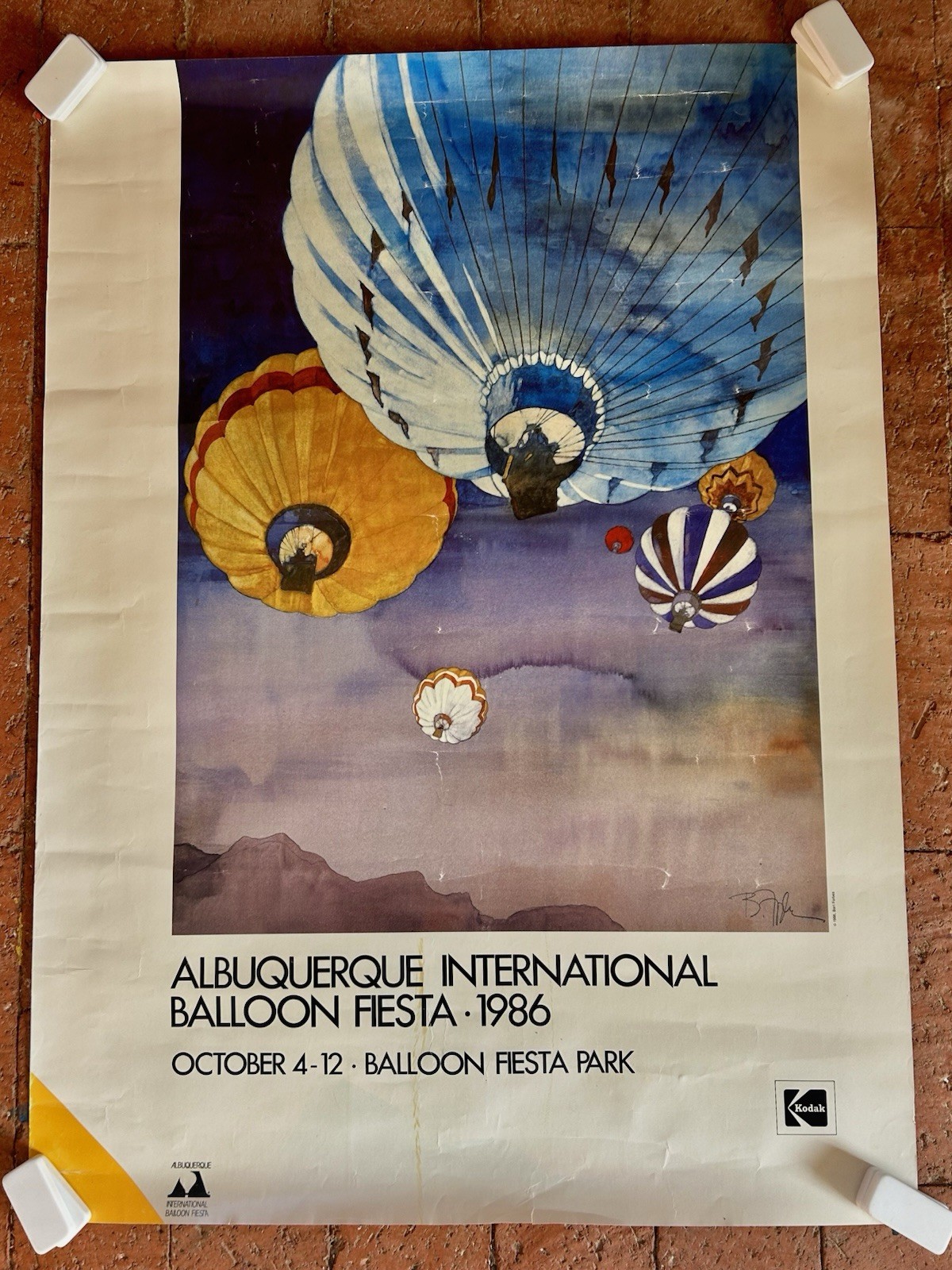 Albuquerque International Balloon Fiesta 1986 Vintage Poster Souvenir Aviation