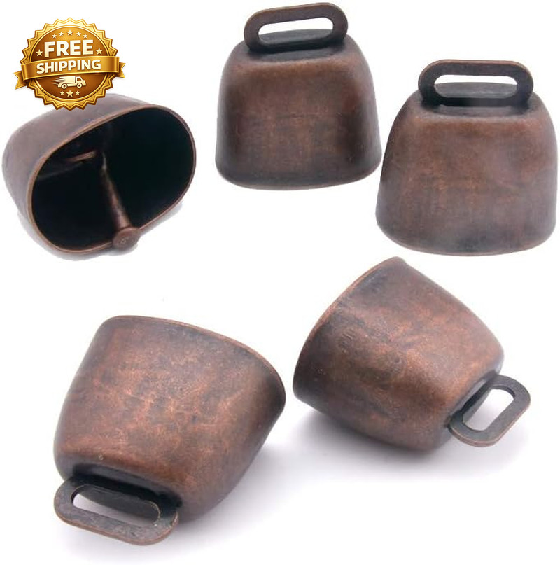 5 Pack Grazing Copper Bells Metal Cow Bells for Dogs Animal Copper Loud 5 Pack Grazing Copper Bells Metal Cow Bells for Dogs Animal Copper Loud