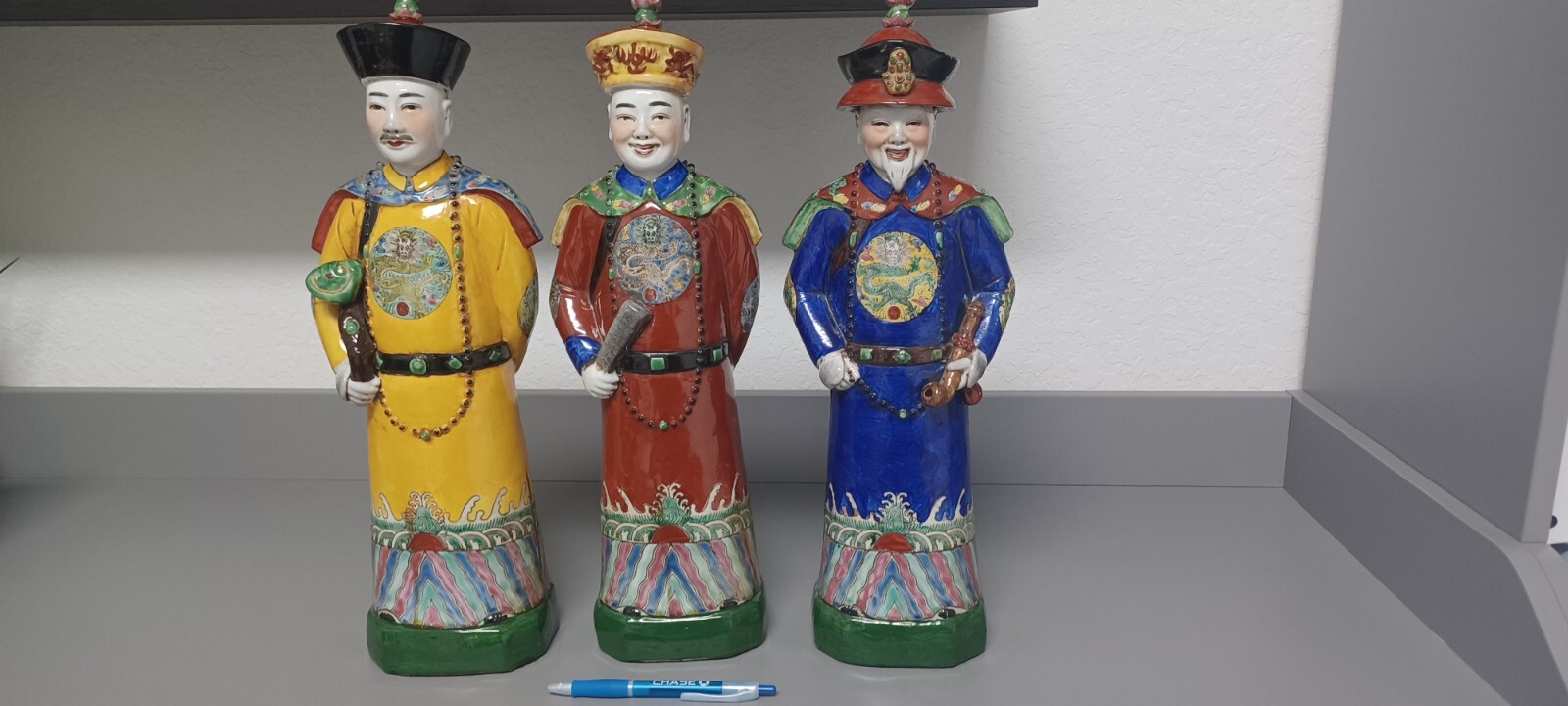 Chinese Emperor Porcelain Figure - Three Generations Qing Dynasty Statues set 3 Chinese Emperor Porcelain Figure - Three Generations Qing Dynasty Statues set 3
