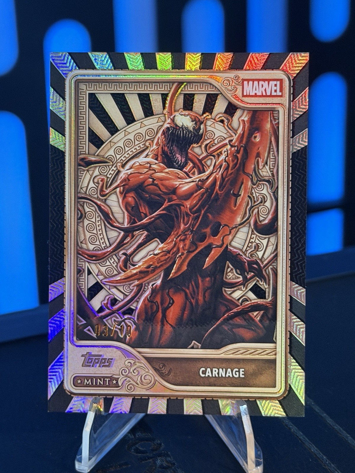 2026 Topps Mint Marvel Carnage Black Foil Bronze Card Black Refractor #35 03/10