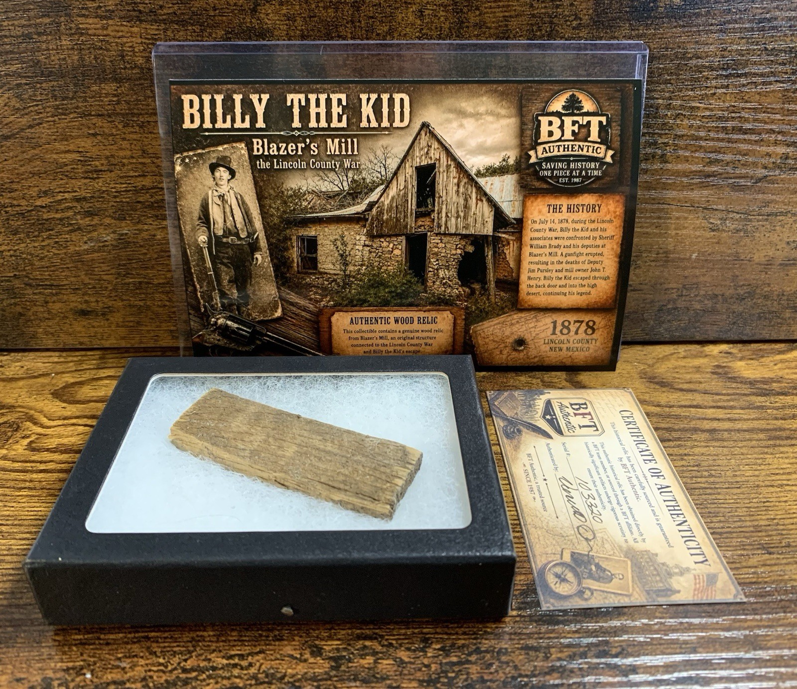 Billy the Kid Blazer’s Mill Authentic Wood Relic Lincoln County War COA Billy the Kid Blazer’s Mill Authentic Wood Relic Lincoln County War COA