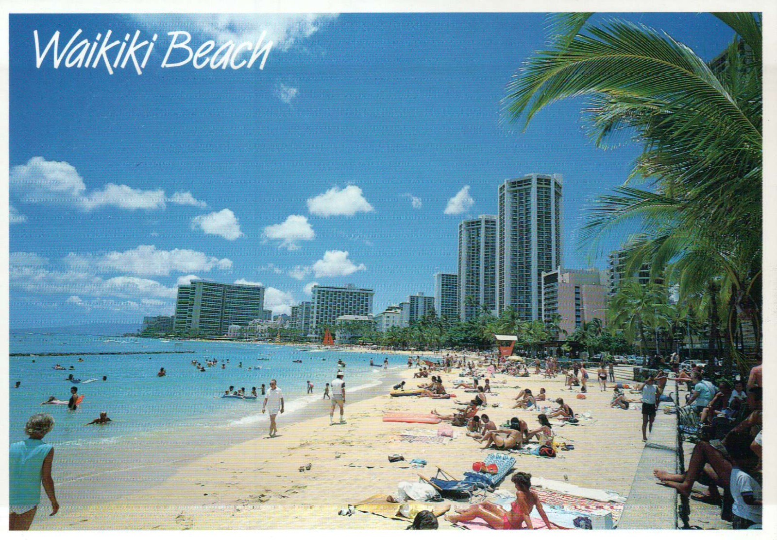 Waikiki Beach Honolulu Hawaii, Swimming, Vacation in Paradise, HI --- Postcard Waikiki Beach Honolulu Hawaii, Swimming, Vacation in Paradise, HI --- Postcard