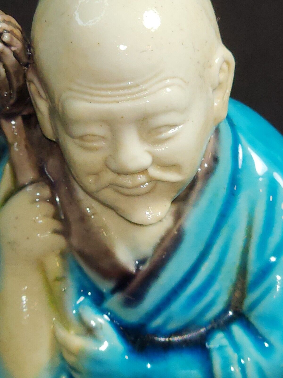 Asian Man carrying sticks,ceramic blue and white 7 \