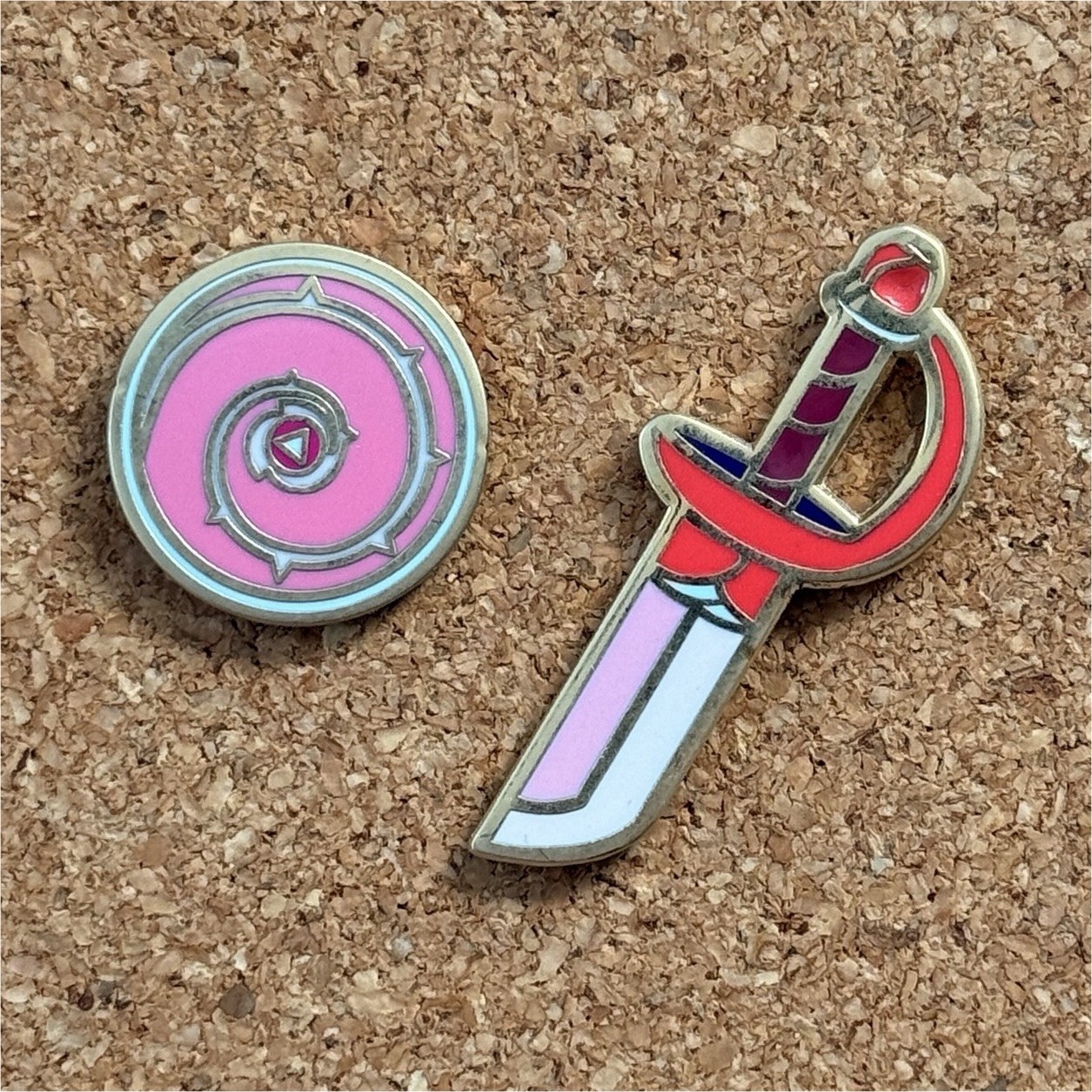 Steven Universe Rose Quartz Enamel Pin set of 2 Collectible Merchandise