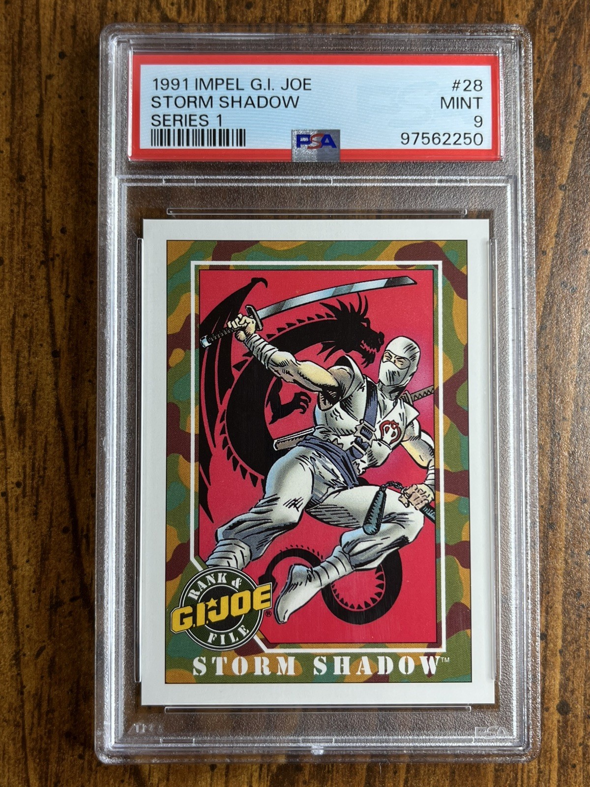 Storm Shadow • 1991 GI Joe Impel Series 1 #28 PSA 9 • Rank & File 🐍🥋