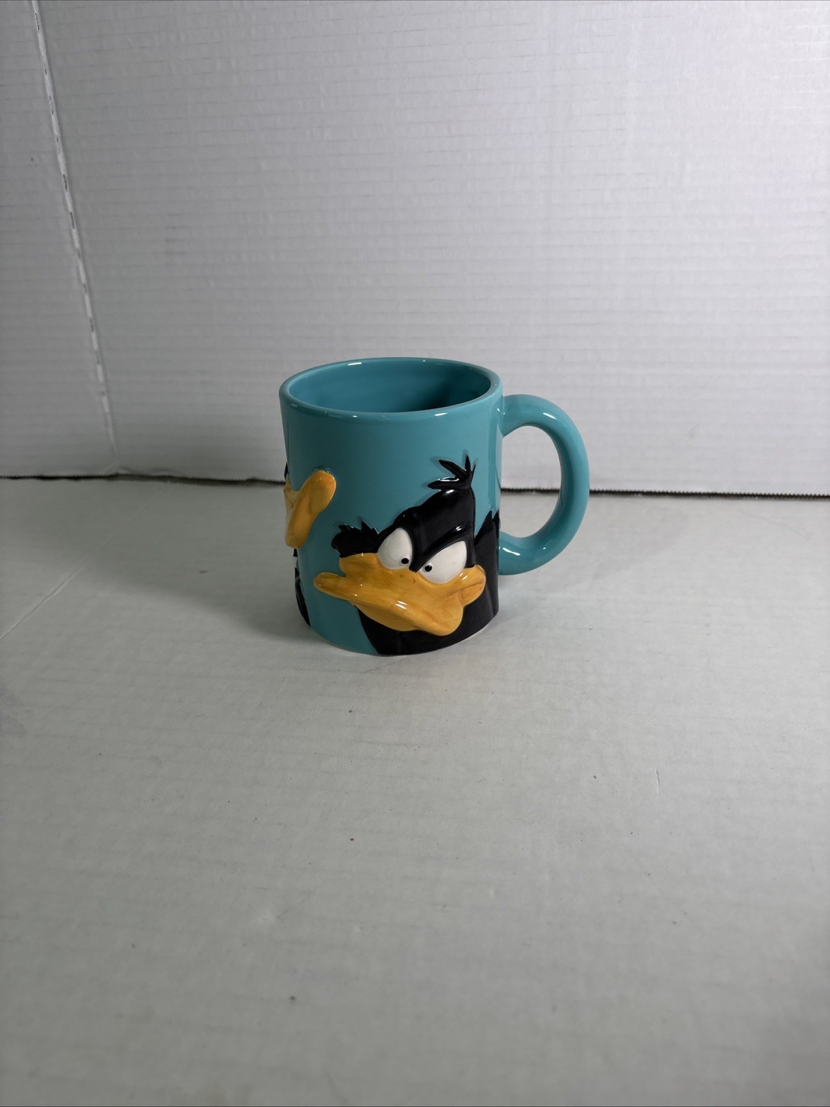 Vintage 1995 Warner Bros Studio Store Daffy Duck 3D Mug Turquoise WBSS