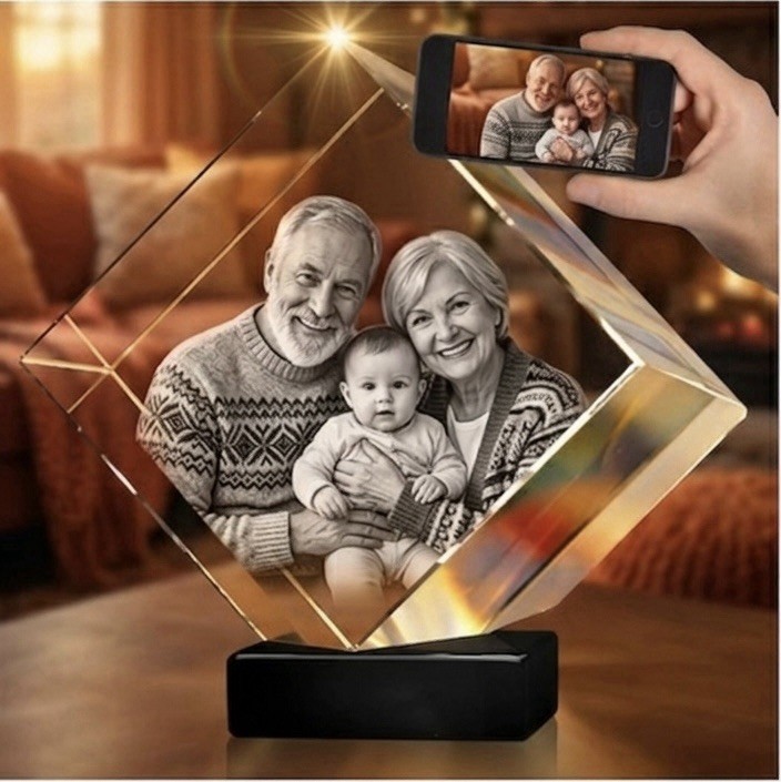 Large Cube Personalized 3D Crystal Photo Gift Memorial for Pets & Mother’s Day Large Cube Personalized 3D Crystal Photo Gift Memorial for Pets & Mother’s Day