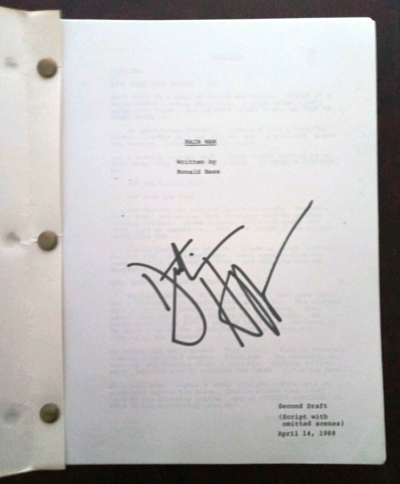 Rain Man: 159 Page 2nd Draft Script (04/14/1988) & Dustin Hoffman Plaque, Signed