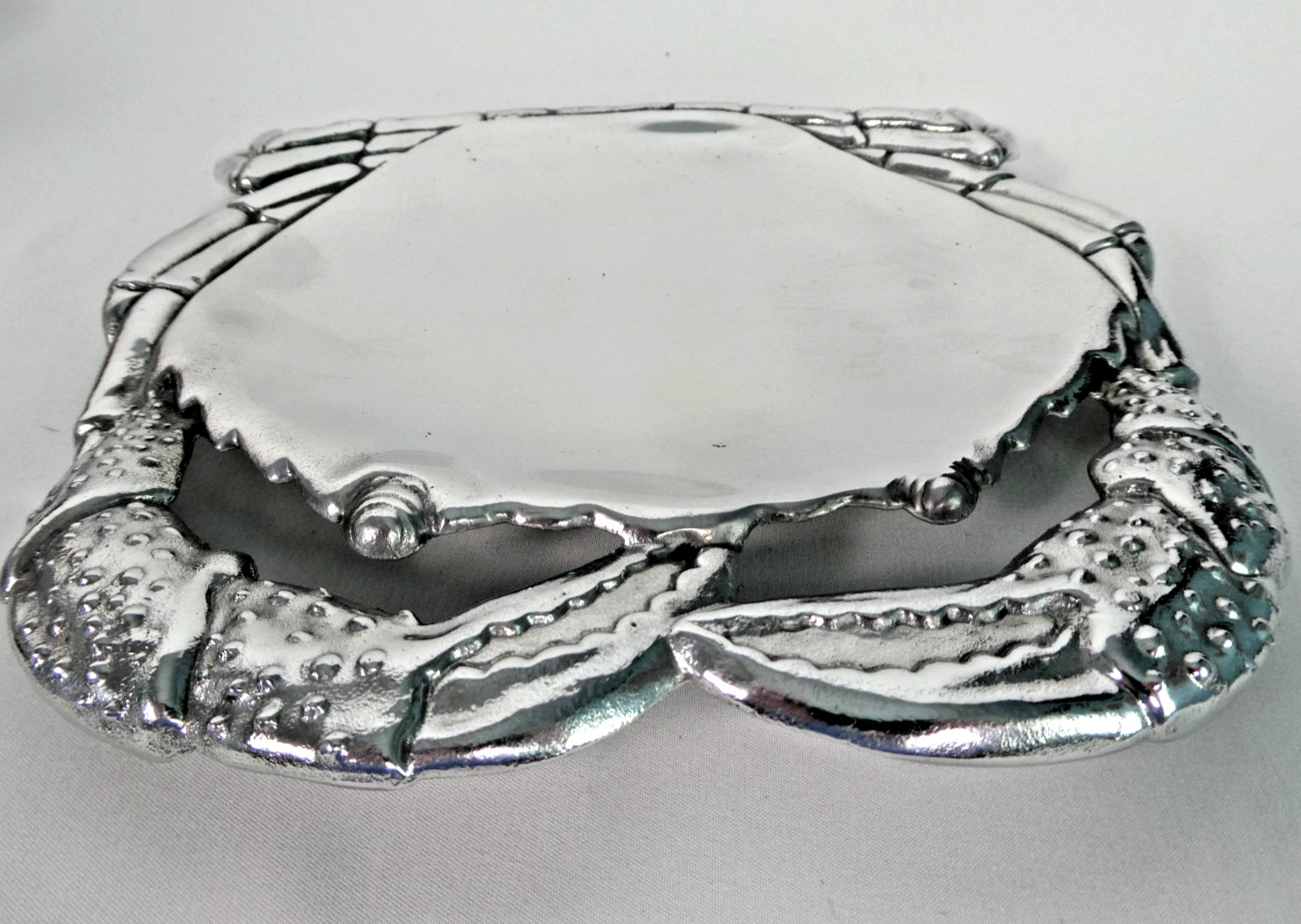 VTG Arthur Court 8" Crab Tray Plate Aluminum Seafood Nautical Metal Platter 1988 VTG Arthur Court 8" Crab Tray Plate Aluminum Seafood Nautical Metal Platter 1988