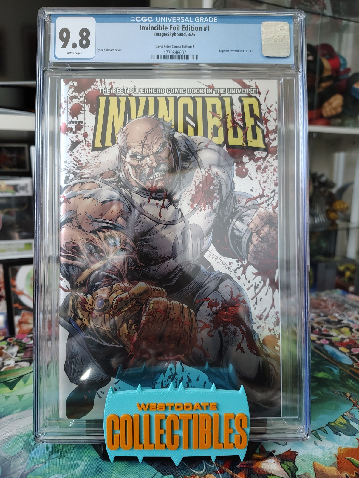 Invincible 1 CGC 9.8 Kirkham Battle Damage Conquest Foil SDCC 2026 LTD 1500 Invincible 1 CGC 9.8 Kirkham Battle Damage Conquest Foil SDCC 2026 LTD 1500