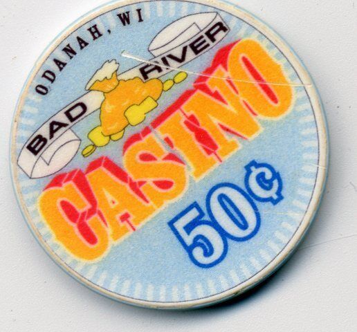 BAD RIVER  50 CENT  WI.  CASINO CHIP ODANAH  WISCONSIN
