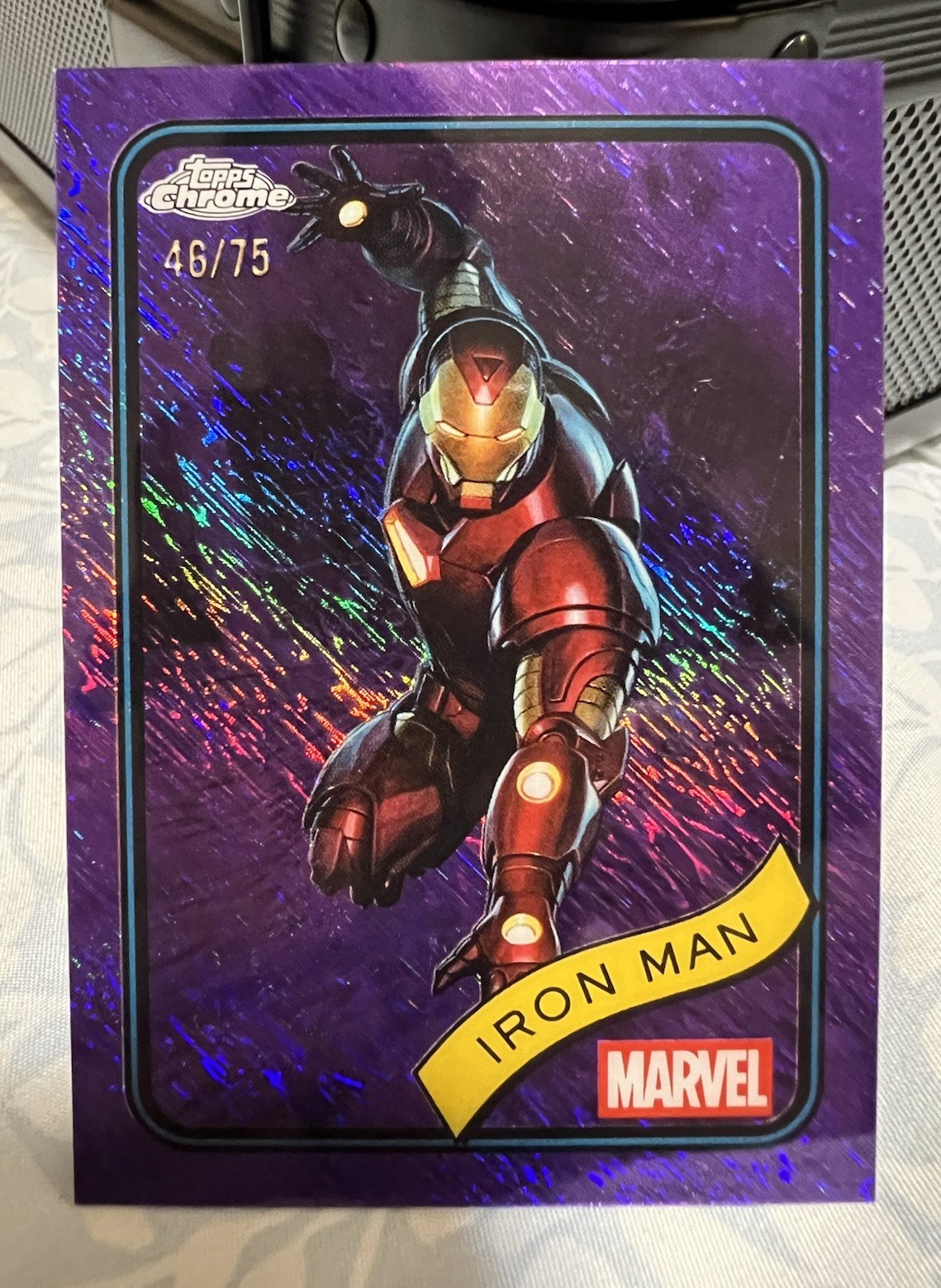 2025 Topps Chrome Marvel Iron Man #1 PURPLE Shimmer Refractor /75