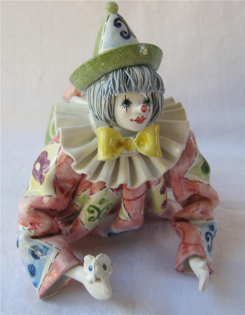 Exquisite Rare Porcelain Harlequin Clown Made in Italy Gumps San Francisco 18