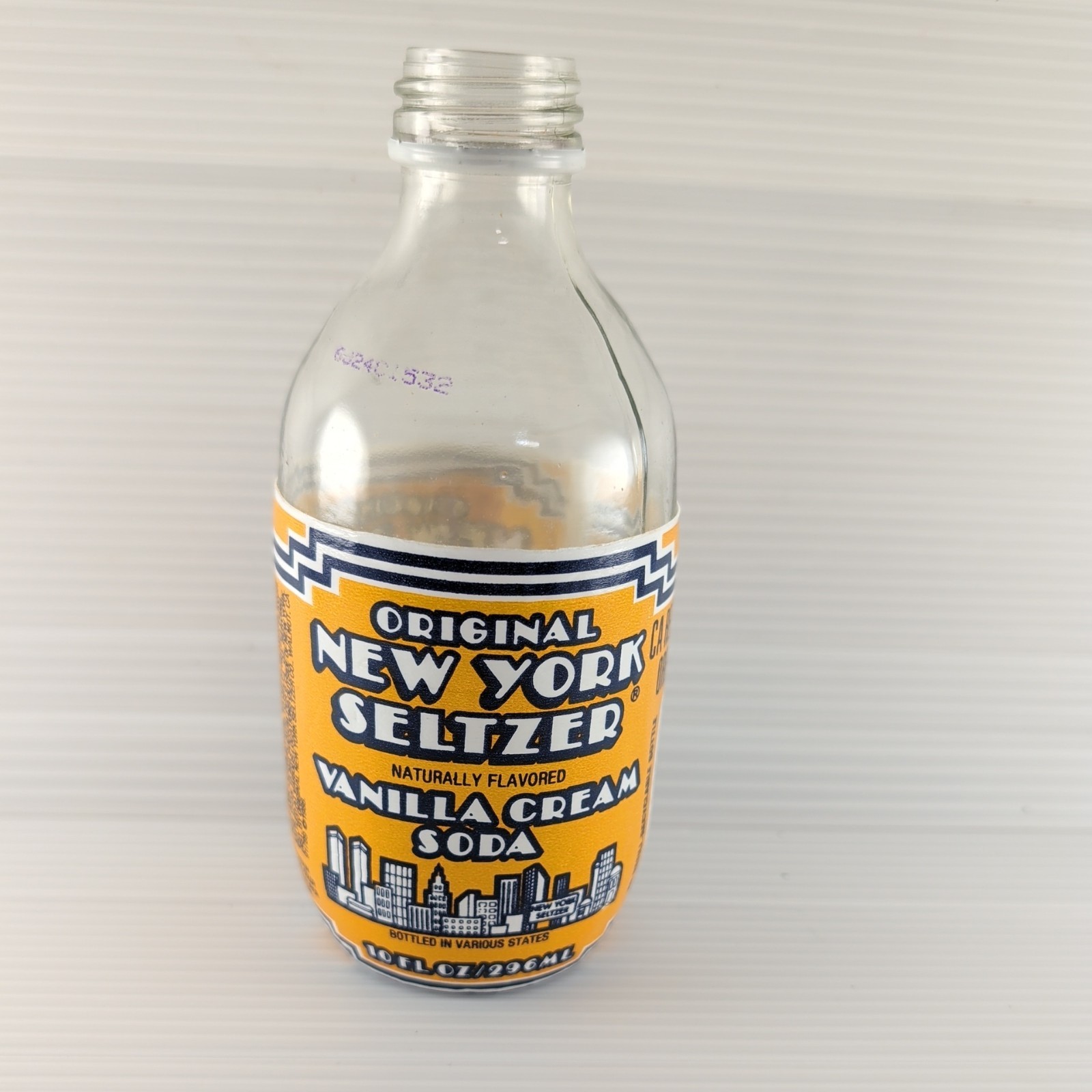 Vintage 1980s NEW YORK SELTZER Vanilla Cream Bottle WORLD TRADE CENTER graphics Vintage 1980s NEW YORK SELTZER Vanilla Cream Bottle WORLD TRADE CENTER graphics