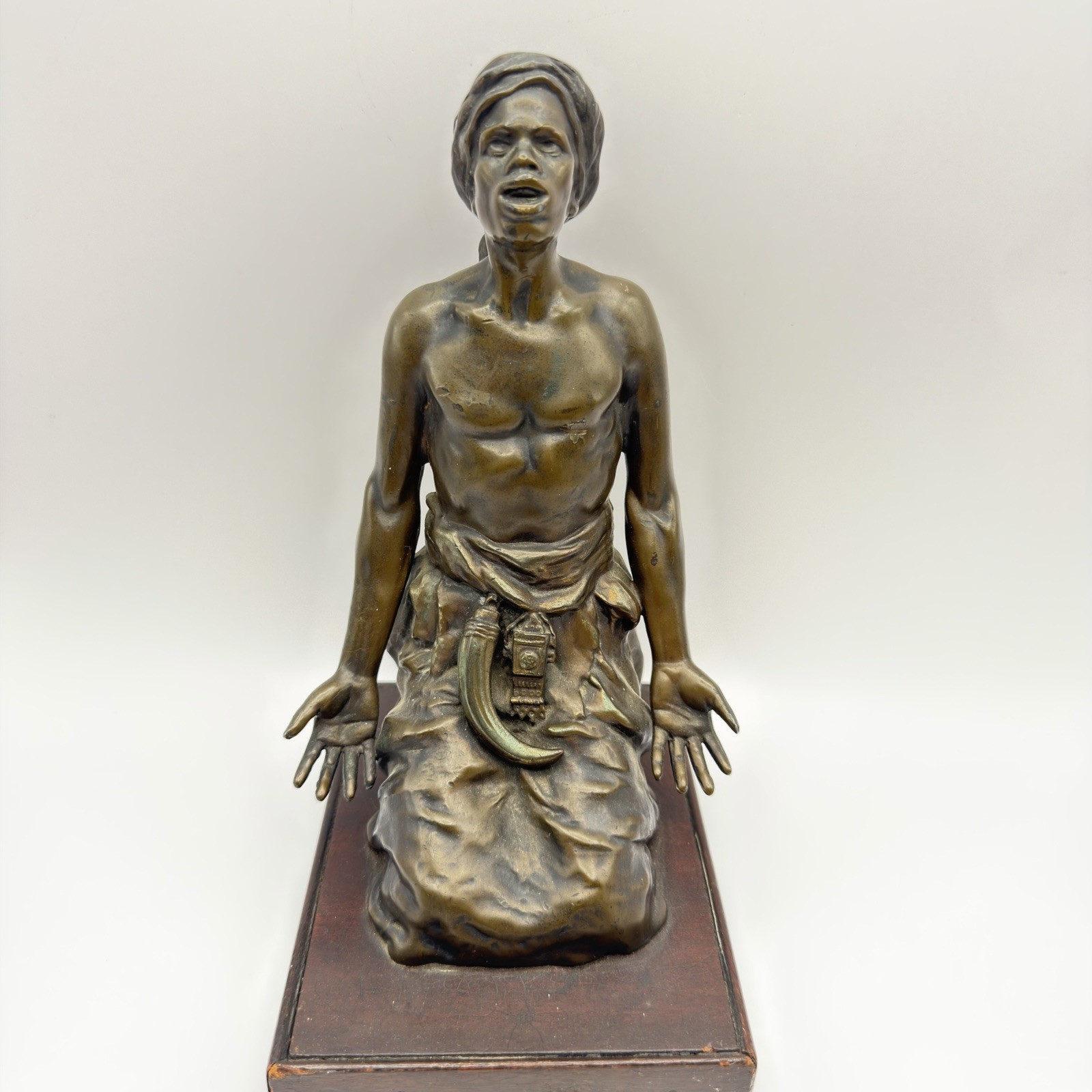 Antique Attr. Franz Bergman Austrian Bronze Arab Men At Prayer Read Antique Attr. Franz Bergman Austrian Bronze Arab Men At Prayer Read