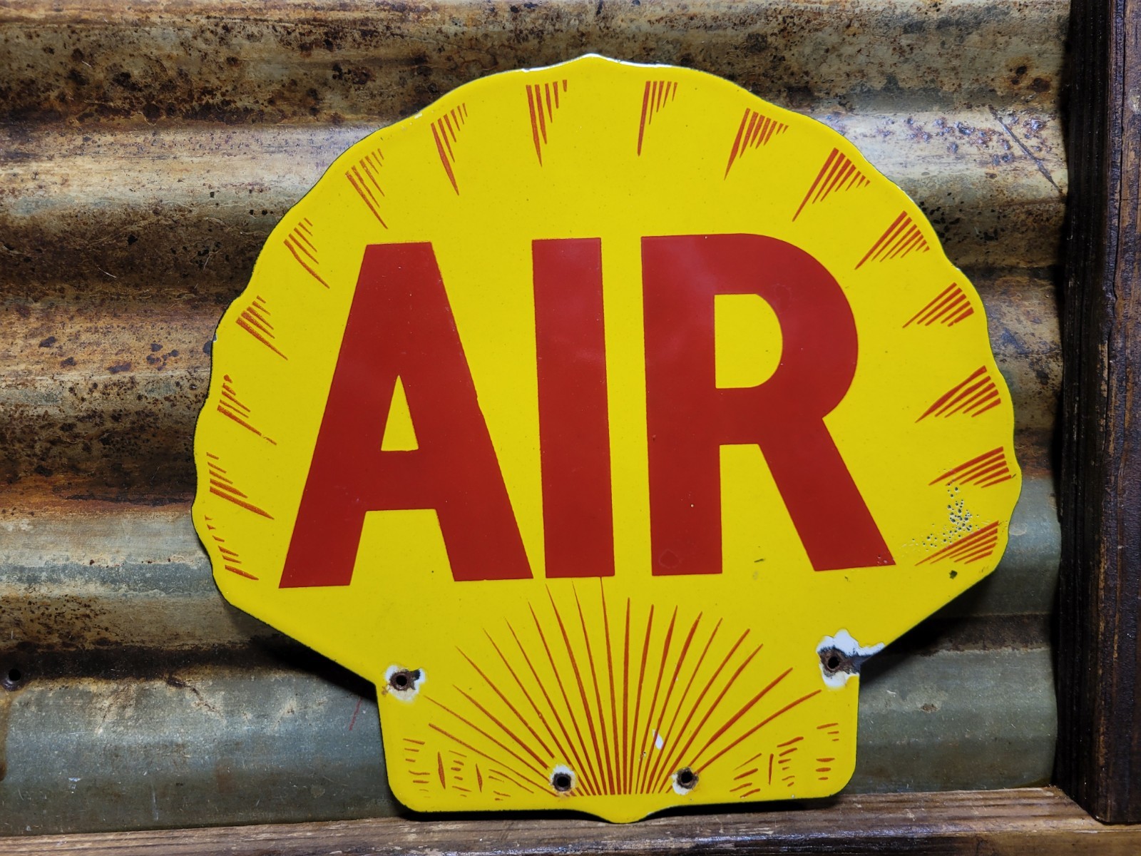 VINTAGE SHELL PORCELAIN SIGN OLD GAS STATION SERVICE GARAGE AIR PUMP MOTOR OIL VINTAGE SHELL PORCELAIN SIGN OLD GAS STATION SERVICE GARAGE AIR PUMP MOTOR OIL