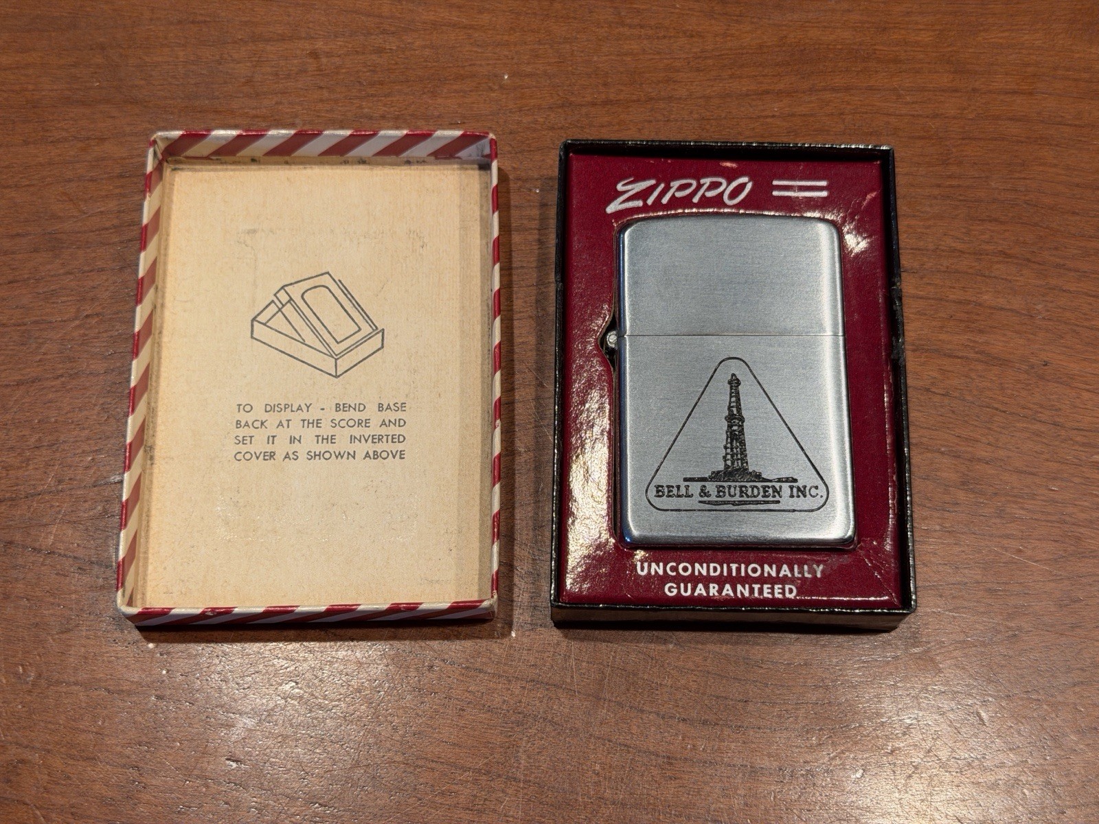 1952-57 NOS Zippo Bell & Burden Inc. Lighter In Original Box. Unused 1952-57 NOS Zippo Bell & Burden Inc. Lighter In Original Box. Unused