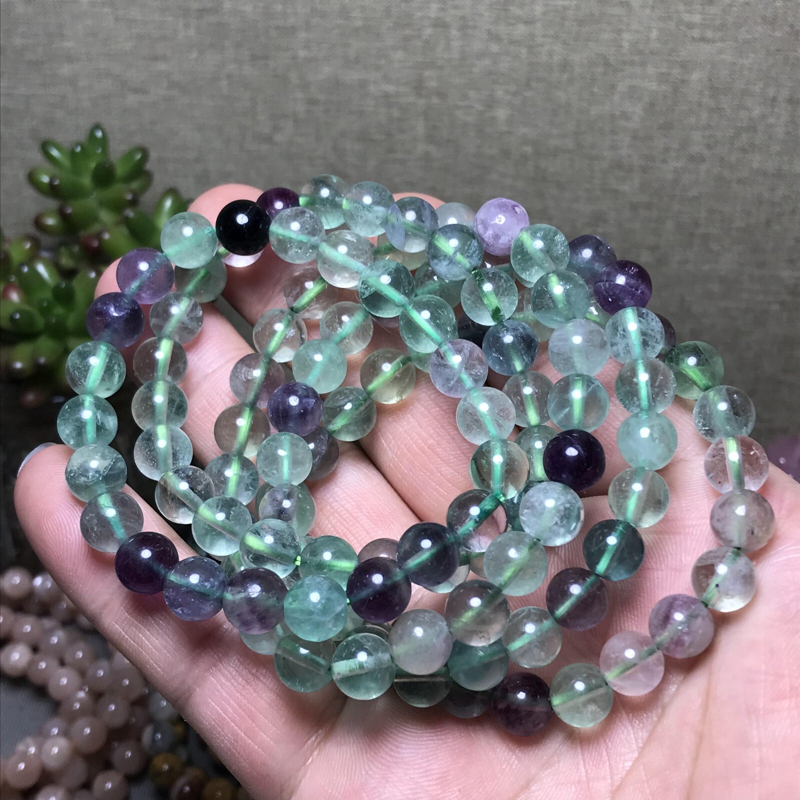 5Pcs Wholesal Natural Polish Green Fluorite crystal bracelets ball 8mm 5Pcs Wholesal Natural Polish Green Fluorite crystal bracelets ball 8mm