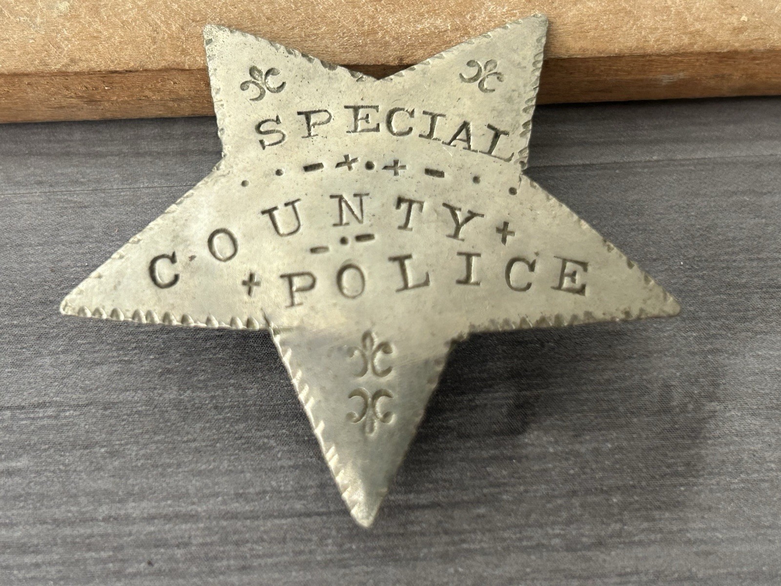 Antique Lawman Star Badge, Special County Police 5 pt Star Badge, Post Civil War Antique Lawman Star Badge, Special County Police 5 pt Star Badge, Post Civil War
