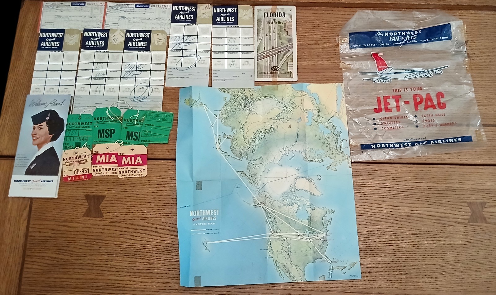 Vintage NorthWest Orient Airlines lot Vintage NorthWest Orient Airlines lot