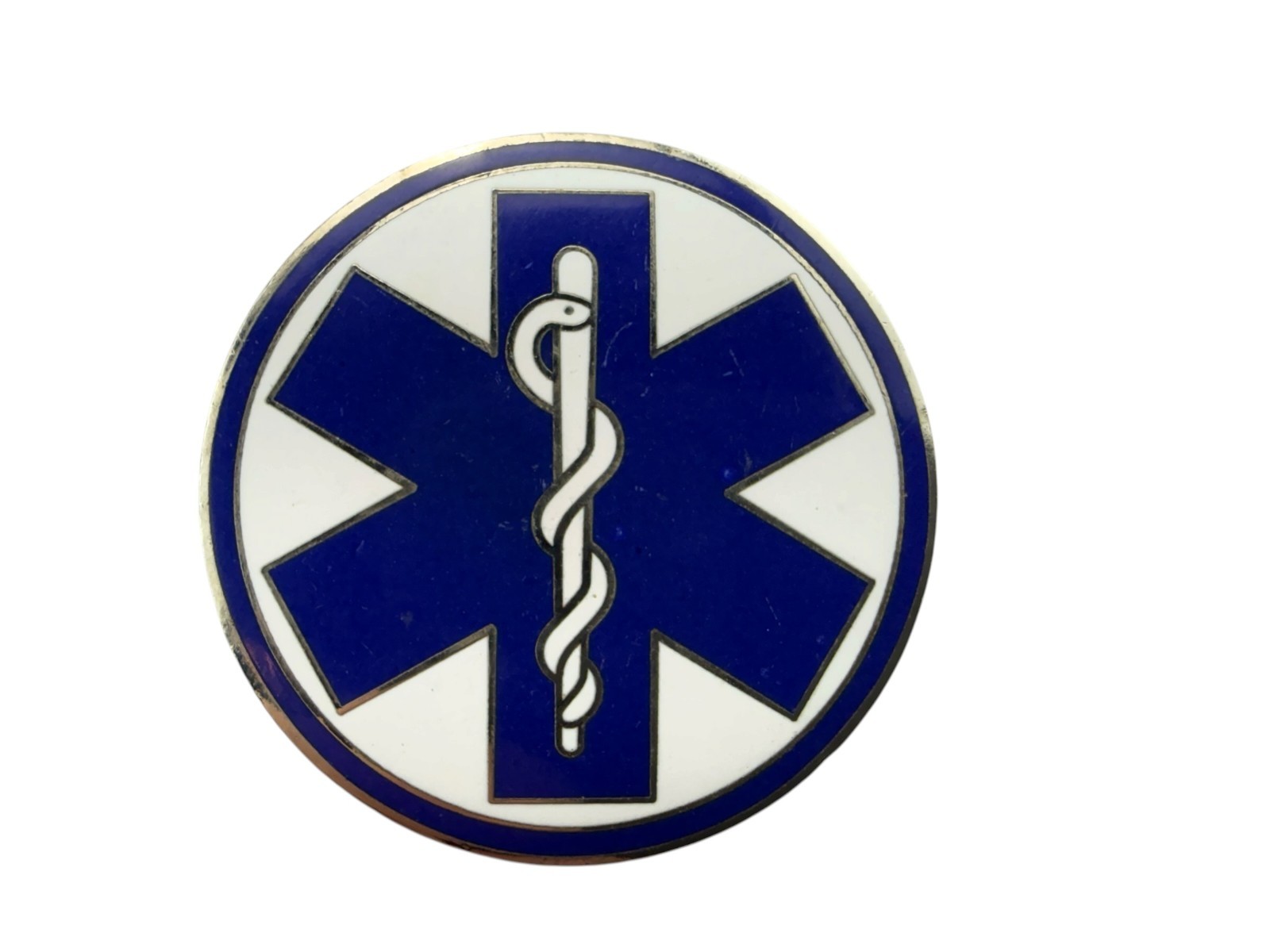 Vintage Star Of Life EMS Emblem Pin Blue White Silver First Responder NOS Vintage Star Of Life EMS Emblem Pin Blue White Silver First Responder NOS