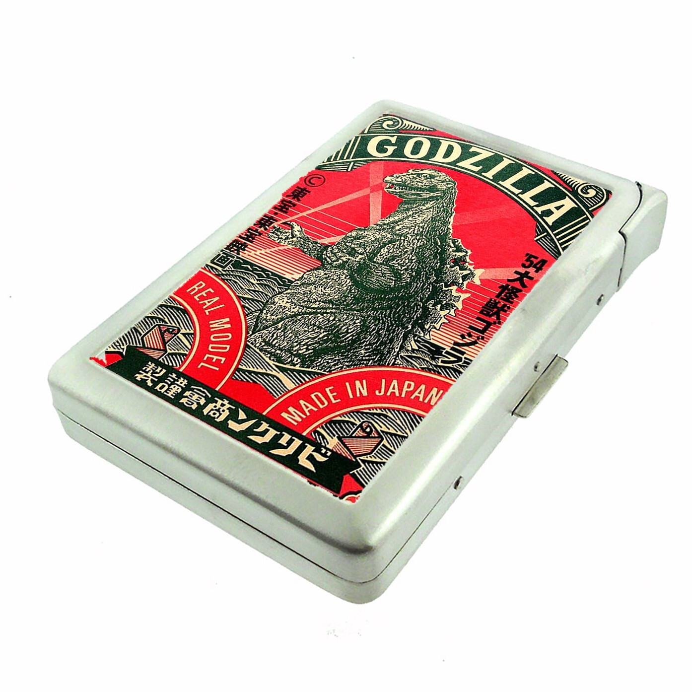 Vintage Japanese Monster Ad Cigarette Case w/Built in Lighter Metal Wallet Vintage Japanese Monster Ad Cigarette Case w/Built in Lighter Metal Wallet