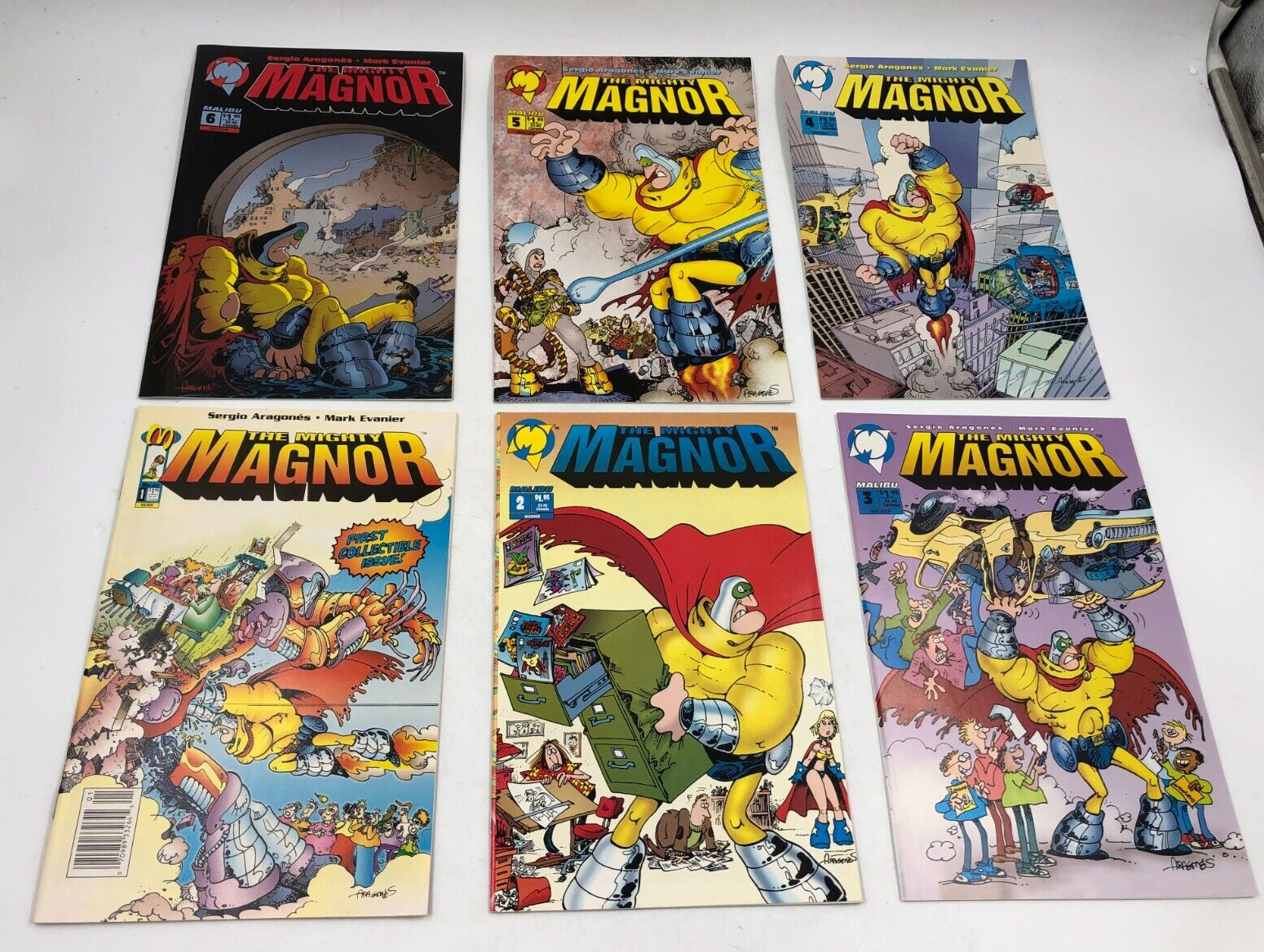 Sergio Aragones Mighty Magnor #1-6 Complete Set Malibu Comics 1993