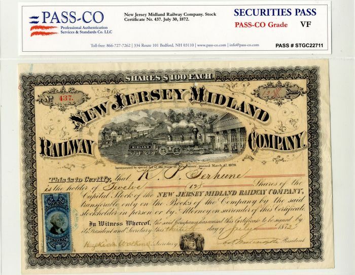 New Jersey Midland Railway Co. - Railroad Stocks
