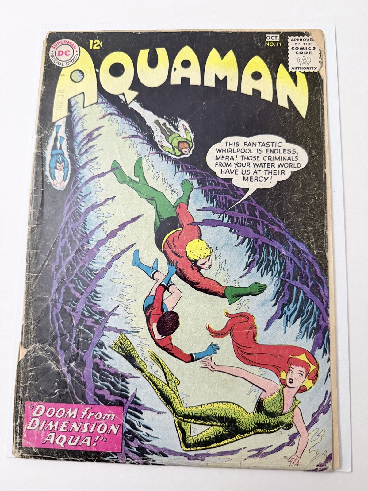 Aquaman #11 1963 1st Appearance Mera Silver Age DC Comics Key Low Grade Aquaman #11 1963 1st Appearance Mera Silver Age DC Comics Key Low Grade