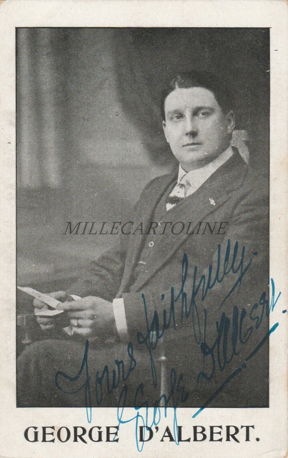 GEORGE D'ALBERT - English music hall singer, comedian - Autograph