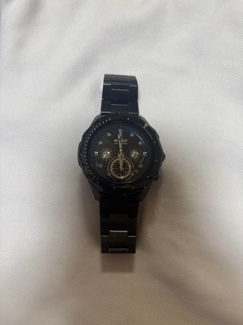 Rare Excellent WIRED Chronograph Watch Black Seiko Quartz Men Rare Model Rare Excellent WIRED Chronograph Watch Black Seiko Quartz Men Rare Model
