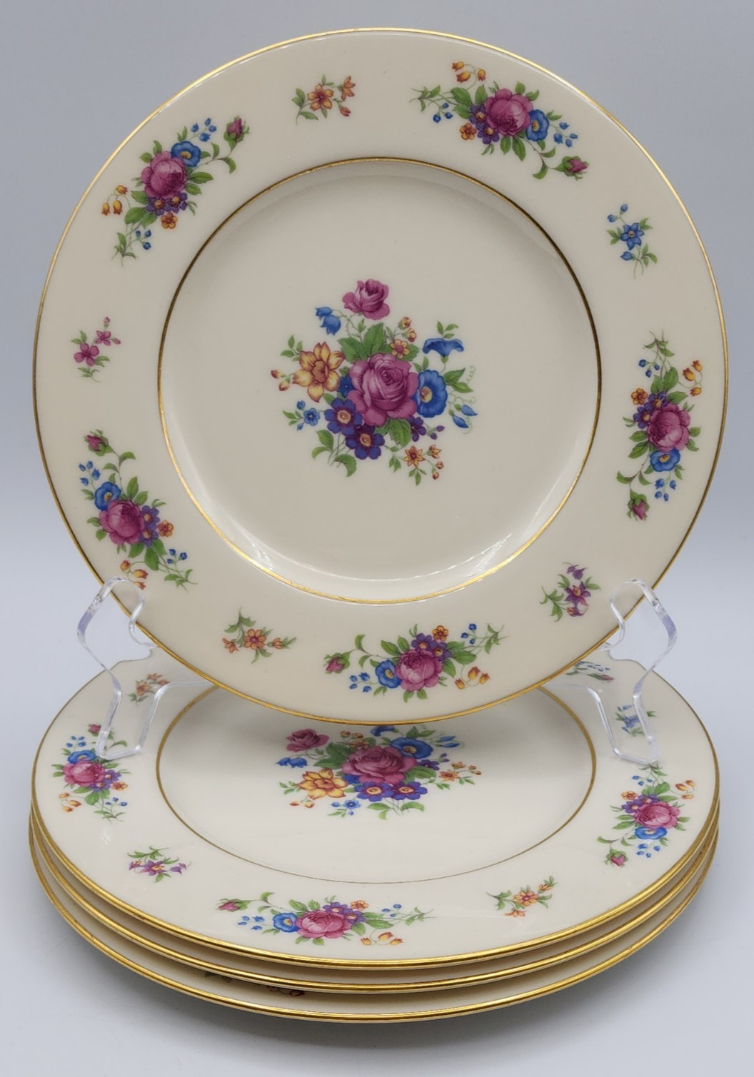 Lenox Rose Salad Plates Roughly 8 1/4" Diameter Set of 4 READ BLUE Lenox Rose Salad Plates Roughly 8 1/4" Diameter Set of 4 READ BLUE