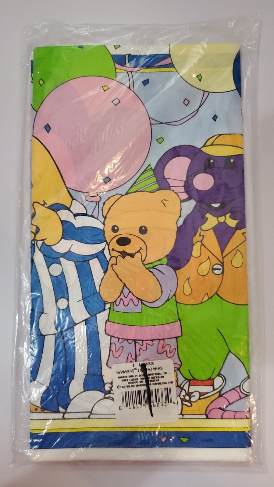 Vintage 1995 Bananas in Pajamas Paper Tablecover tablecloth Sealed NIP Party New
