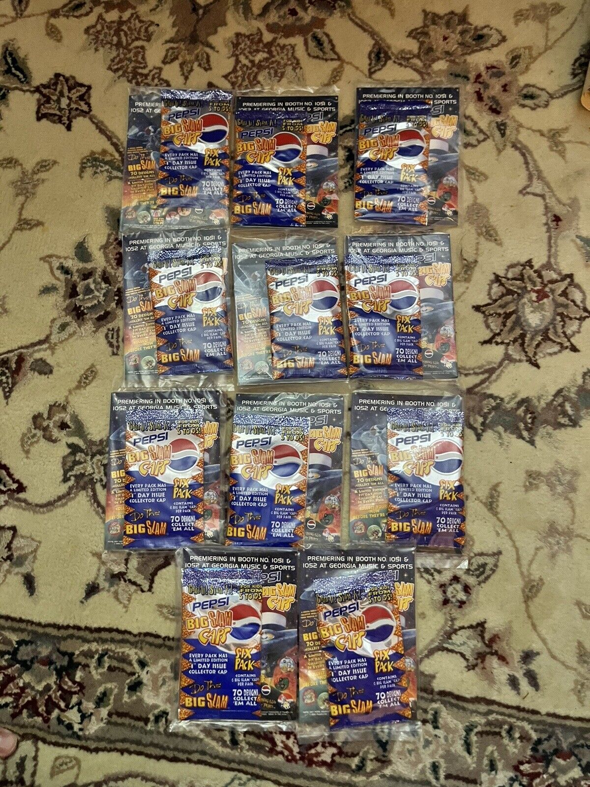 11 Sealed 1st Day Issue Pepsi Big Slam Caps (from Georgia Music & Sports)