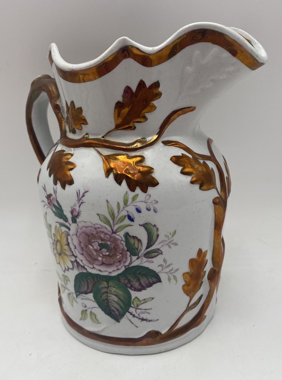English Ironstone Pitcher Livesley Powell & Co 1850s-60s Antique 7" English Ironstone Pitcher Livesley Powell & Co 1850s-60s Antique 7"